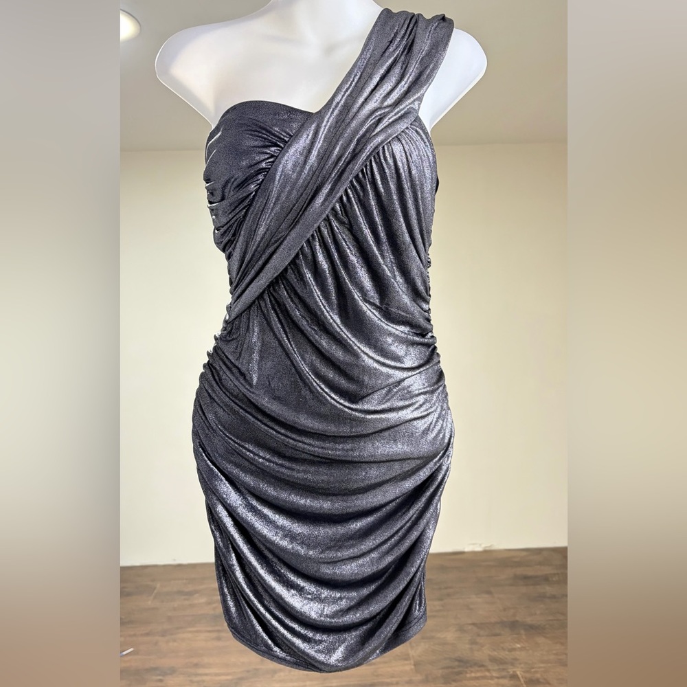 Wet Seal Metallic One Shoulder Dress